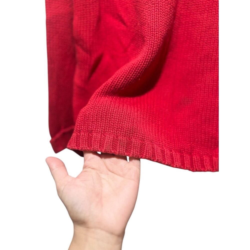 Vintage StJohnsBay Cable Knit Roll Neck Sweater Womens 3X Red Christmas Preppy - Picture 12 of 14
